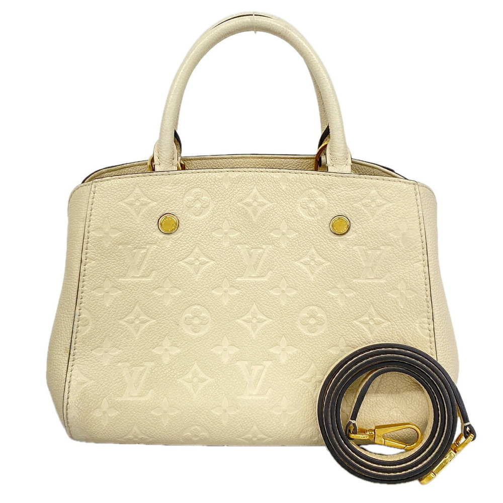 Louis Vuitton Monogram Empreinte Montaigne BB Handbag M44607 Cream 2-way bag ...